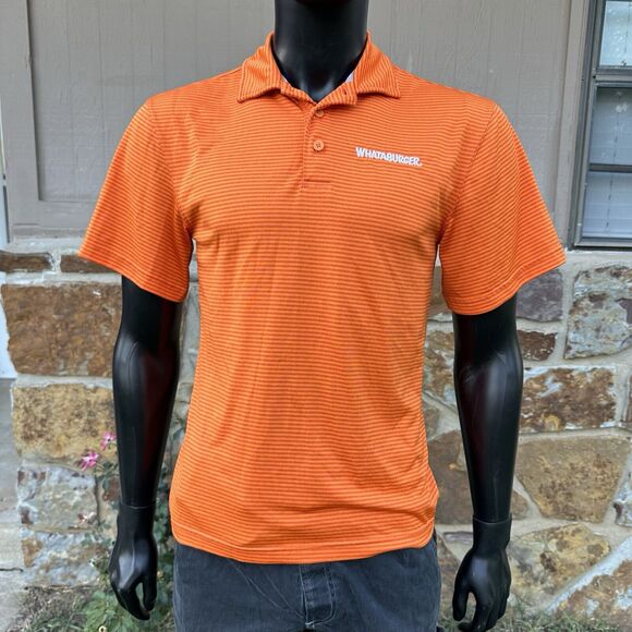 Whataburger Crew Polo Shirt Size Small‎ Stripe Embroidered Logo Employee Uniform - Picture 1 of 8